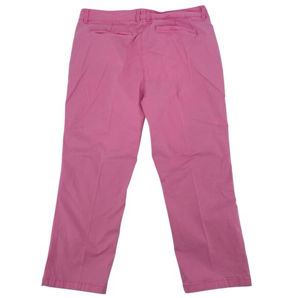 Crown & Ivy Size 10 Pink Charolette Chino Pants Casual Preppy - Picture 2 of 9